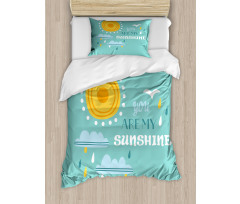 Weather Elements Slogan Duvet Cover Set