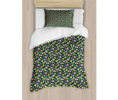 Doodle Style Vegan Food Duvet Cover Set