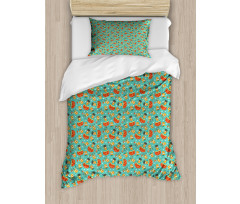 Fox and Hen Bicycle Duvet Cover Set