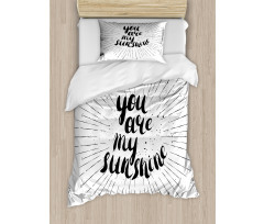 Monochrome Love Slogan Duvet Cover Set