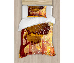 Trees and Bench Snowfall Duvet Cover Set