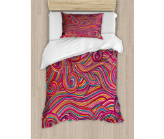 Colorful Vibrant Waves Duvet Cover Set