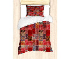 Ethnic Ornamental Squares Duvet Cover Set