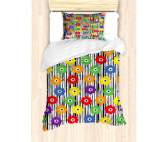 Repeating Vivid Petals Duvet Cover Set