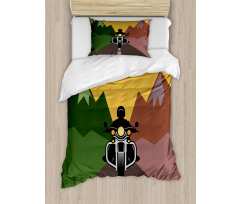 Rider in Mountains Duvet Cover Set
