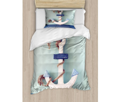 Anchor and Rope Motif Duvet Cover Set