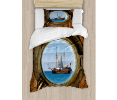 Ship Window with Cruise Duvet Cover Set
