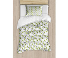 Bunnies with Floral Motifs Duvet Cover Set