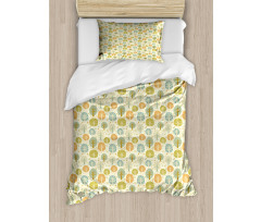 Trees Hearts and Flowers Duvet Cover Set
