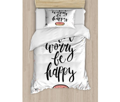 Donut Worry Words Stains Duvet Cover Set