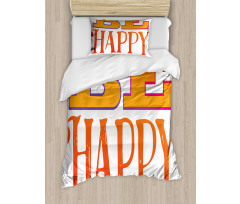 Sketchy Style Text Words Duvet Cover Set