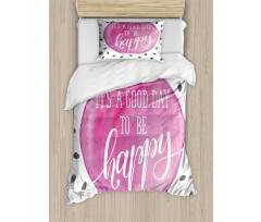 Watercolor Spot with Words Duvet Cover Set
