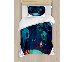 Scary Eyes Deep in the Forest Duvet Cover Set