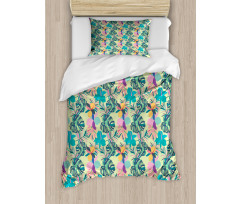 Hawaii Botany Flowers Duvet Cover Set