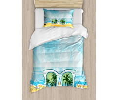 Sunglasses Reflection Tree Duvet Cover Set