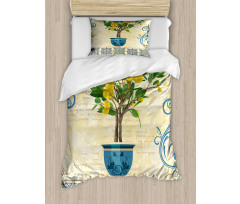 Retro Style Lemon Tree Duvet Cover Set