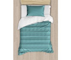 Zigzags in Shades of Blue Duvet Cover Set