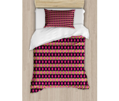 Bohemian Style Diamond Motifs Duvet Cover Set