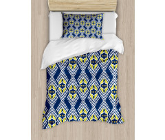 Abstract Florals and Zig Zag Duvet Cover Set