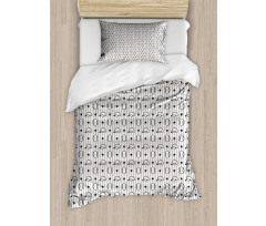 Stars Caps Vertical Lines Duvet Cover Set