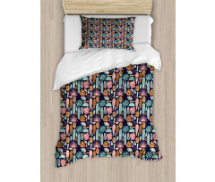 Ornamental Jungle Elements Duvet Cover Set