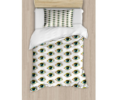 Pictogram Style Pattern Duvet Cover Set