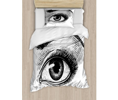 Female Eye Makeup Duvet Cover Set