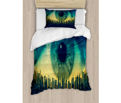 Surveillance Theme Motif Duvet Cover Set