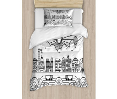 City Typography Letters Duvet Cover Set