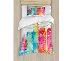 Watercolored Landmarks Duvet Cover Set