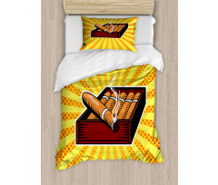 Cigar Box in Pop Art Style Duvet Cover Set