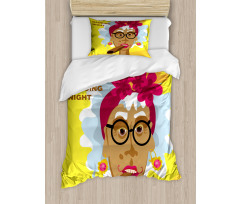 Cuban Woman Caricature Art Duvet Cover Set