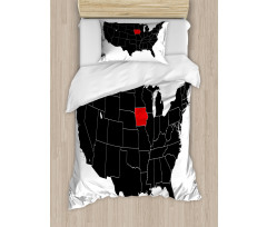 North America Map Design Duvet Cover Set