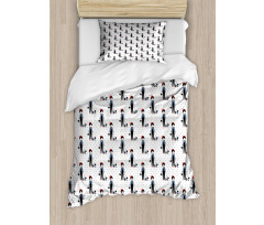 Girl Walking Her Puppy Duvet Cover Set