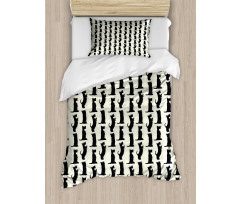 Checkered Rhombus Motif Duvet Cover Set