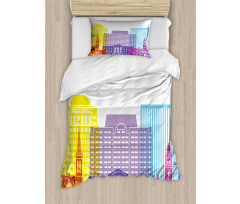 Colorful Urban City Sky Duvet Cover Set