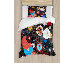 Psychedelic Floral Pattern Duvet Cover Set