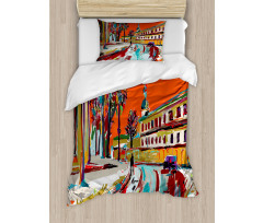 Historical Town Painting Duvet Cover Set