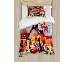 Abstract Country Village Duvet Cover Set