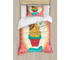 Happy Birthday Calligraphy Duvet Cover Set