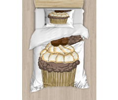 Hand Drawn Chocolate Cake Duvet Cover Set