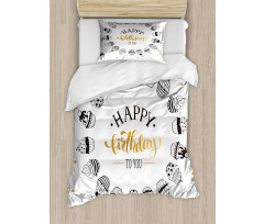 Happy Birthday to You Words Duvet Cover Set