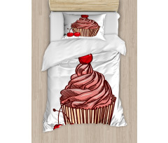 Delicious Cake with Cherry Duvet Cover Set