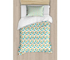 Sun and Clouds with Outlines Duvet Cover Set