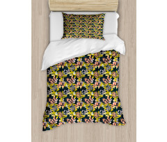 Abstract Soft Spring Foliage Duvet Cover Set