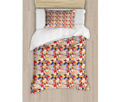 Colorful Floral Abstract Duvet Cover Set