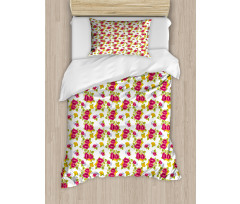 Colorful Fresh Wildflowers Duvet Cover Set