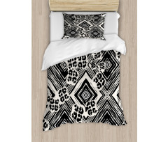 Ink Brush Style Argyle Duvet Cover Set