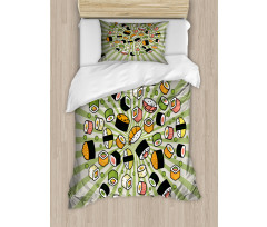 Manga Style Japanese Food Duvet Cover Set