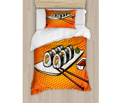 Japanese Dish with Wasabi Duvet Cover Set